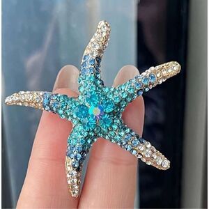 Blue Starfish Brooch